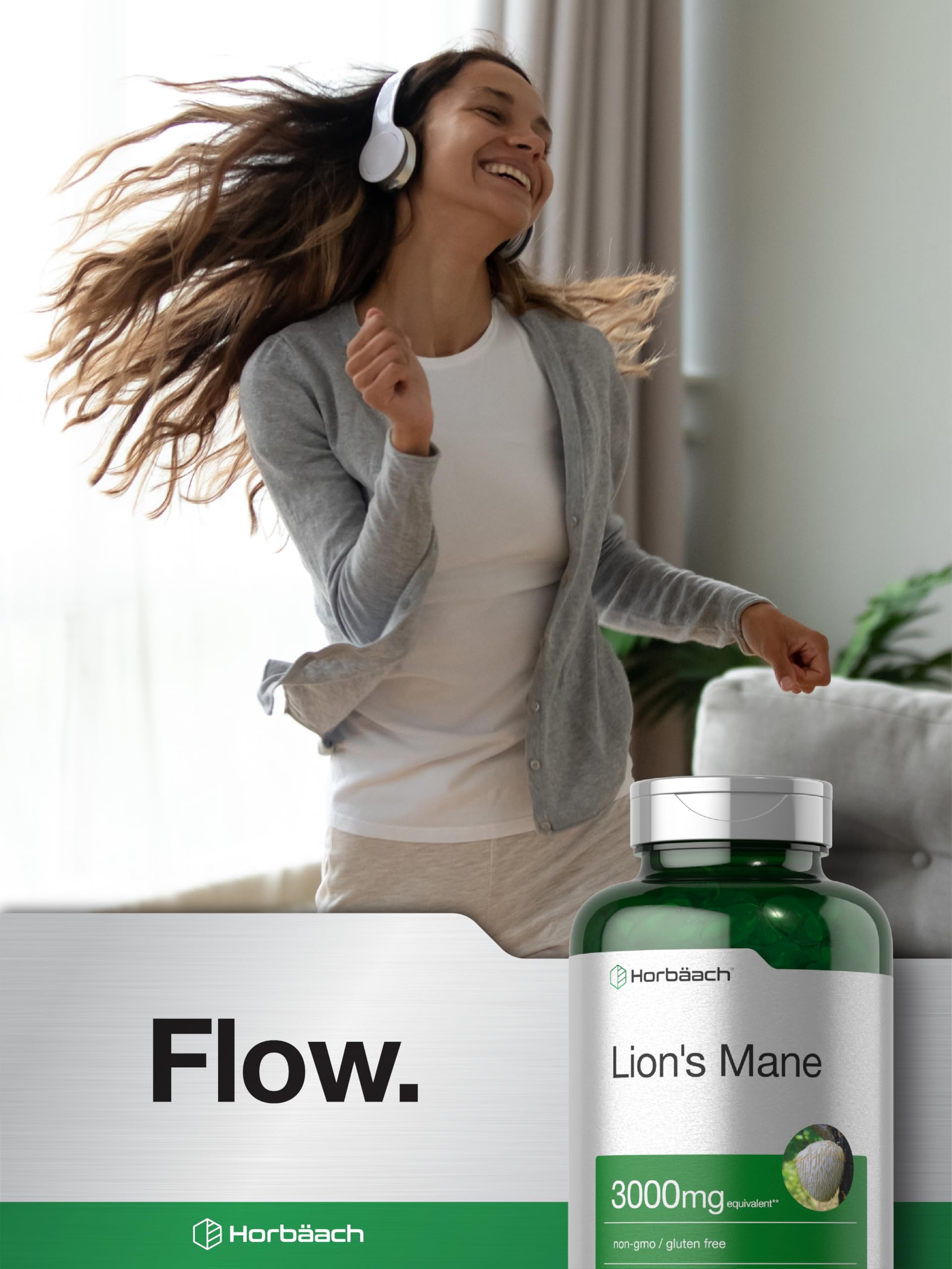 Horbäach Lions Mane sin OGM para ingredientes limpios.