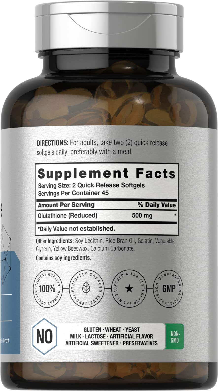 Horbaach liposomal glutathione softgels front view high potency