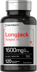 Horbaach Longjack Tongkat Ali bottle for daily vitality support.