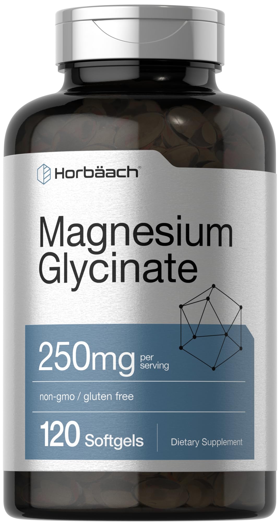 Horbäach Magnesio Glicinato 250 mg en botella para uso diario