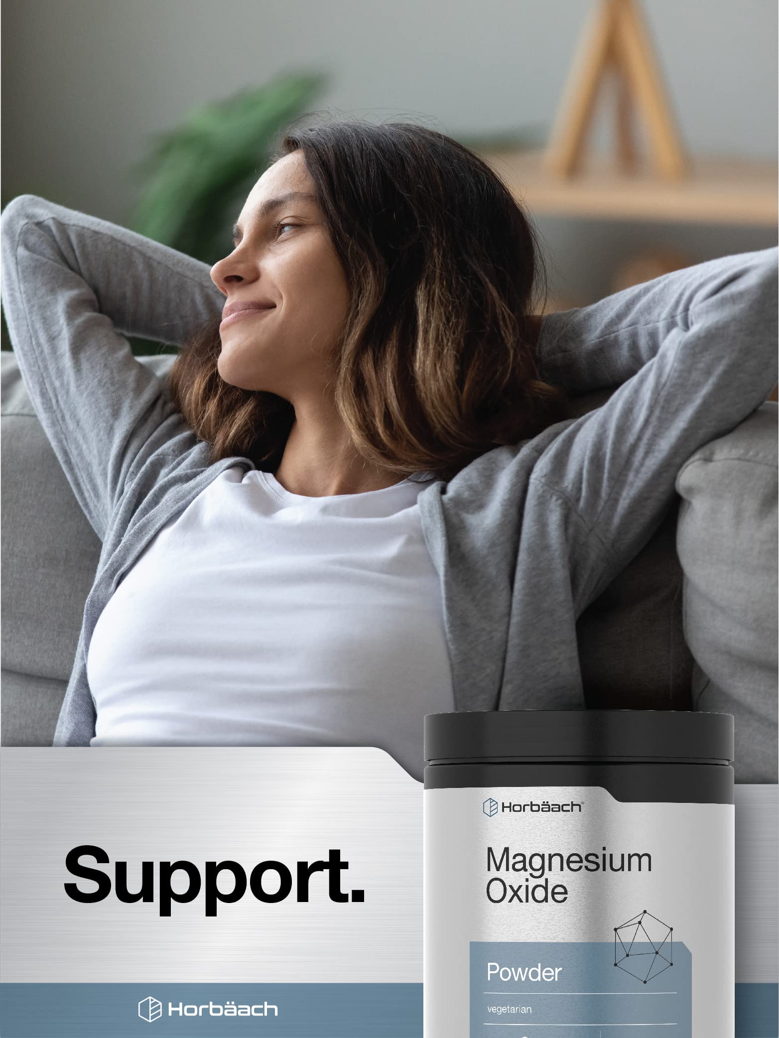 Horbaach Magnesium Oxide Powder glass jar offers premium storage and accessibility