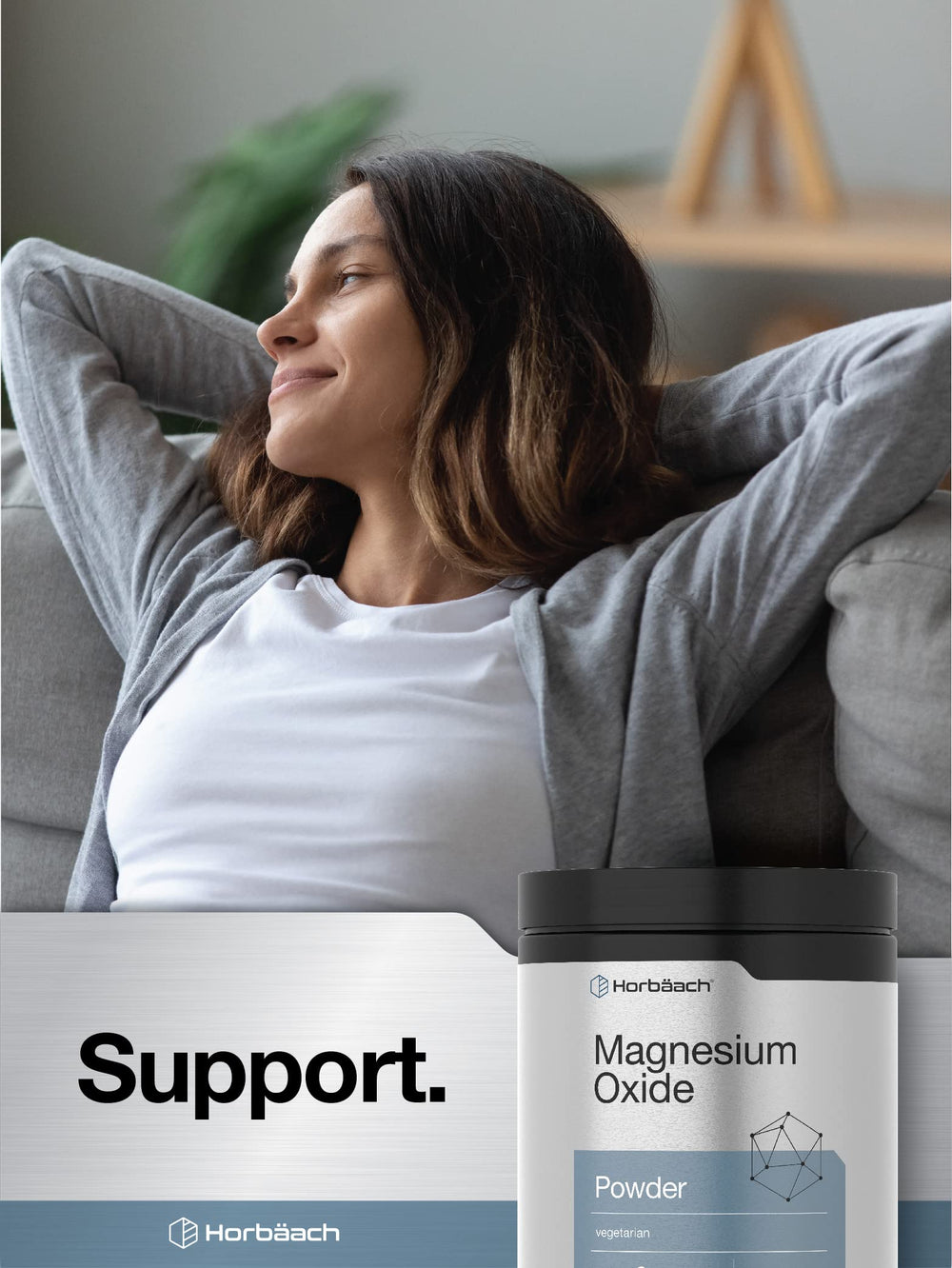 Horbaach Magnesium Oxide Powder glass jar offers premium storage and accessibility