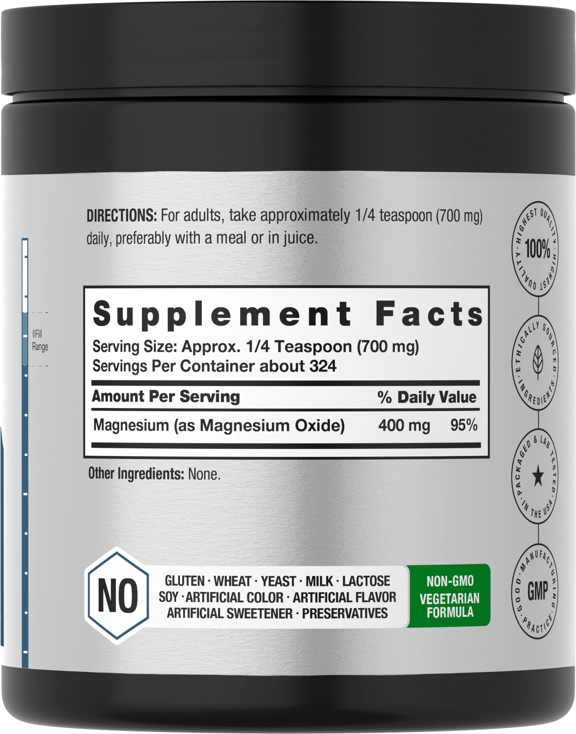 Horbaach Magnesium Oxide Powder pour demonstrates quick mixing into drinks