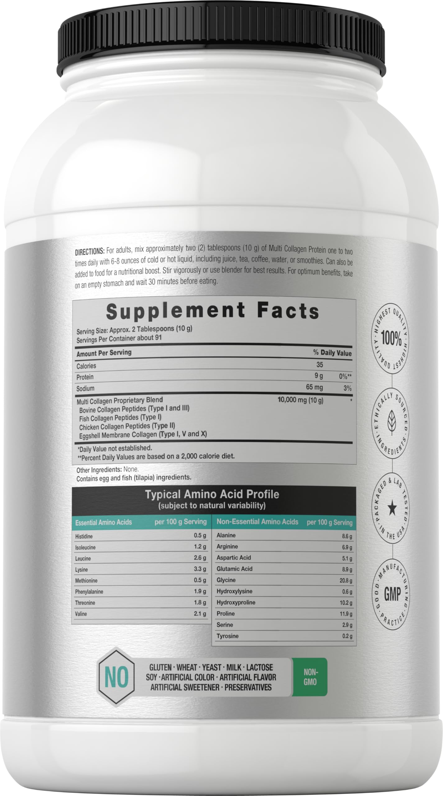 Horbaach Multi Collagen powder scoop image—easy daily servings for convenient use.
