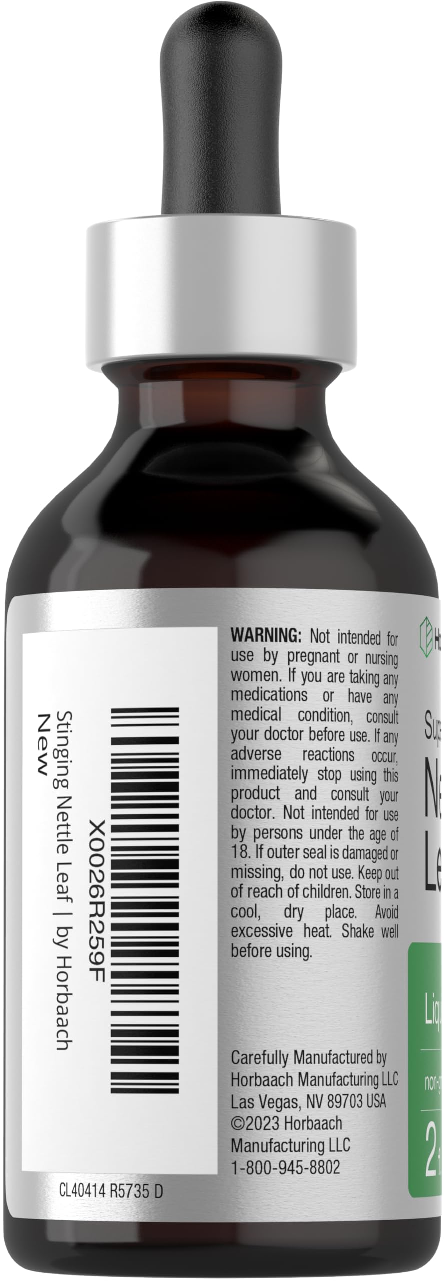 Horbäach Nettle Leaf Extract Drops dropper action for precise dosing