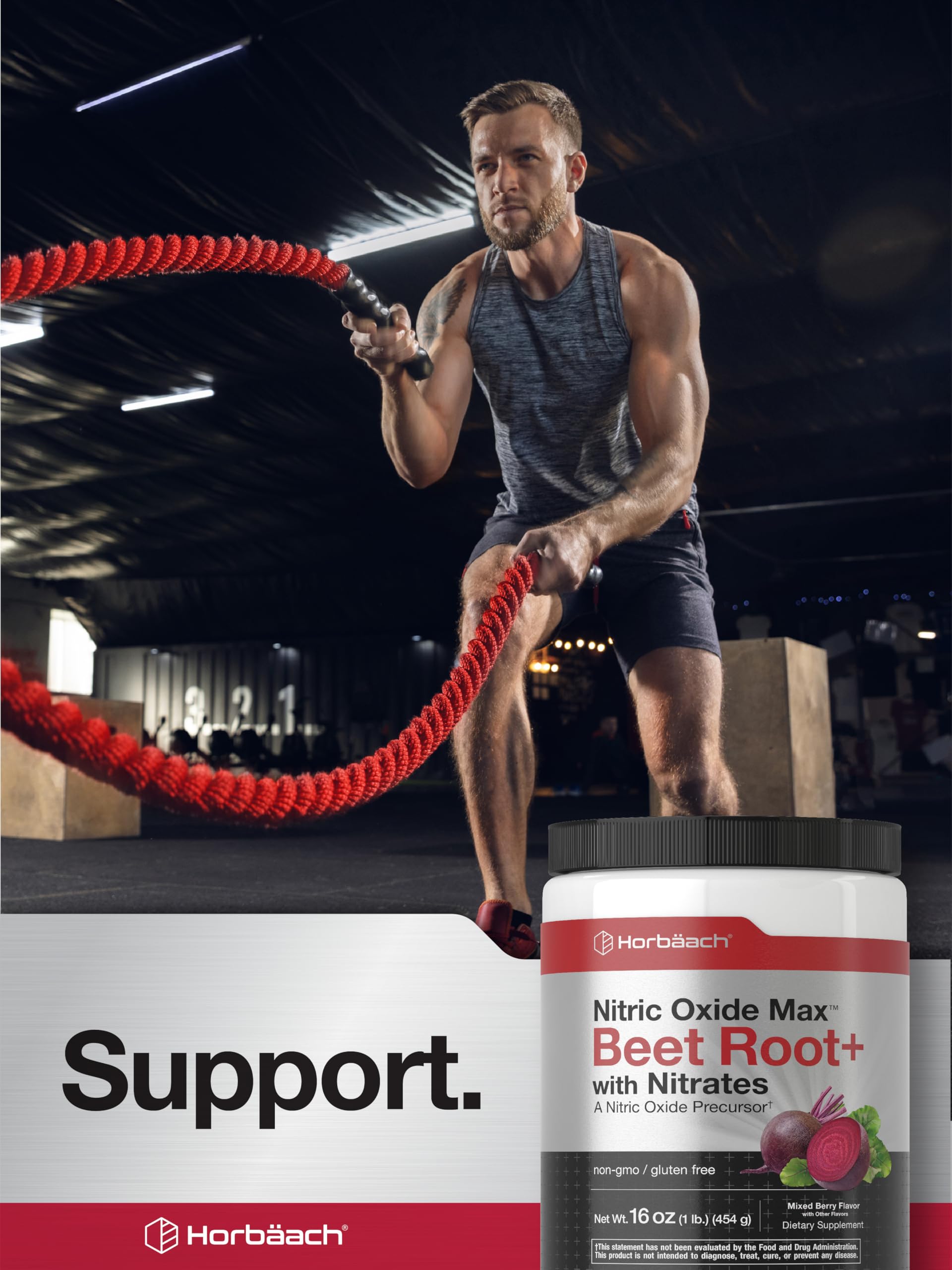 Horbaach Nitric Oxide Powder gluten-free formula