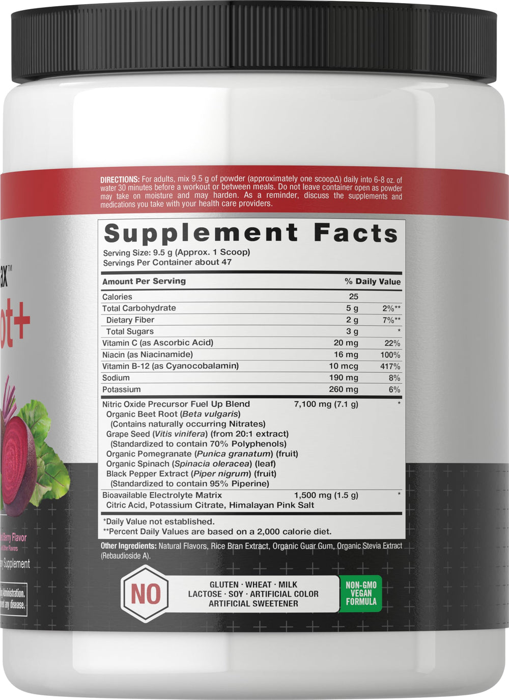 Horbaach Nitric Oxide Powder mixed berry flavor glass for refreshing shake
