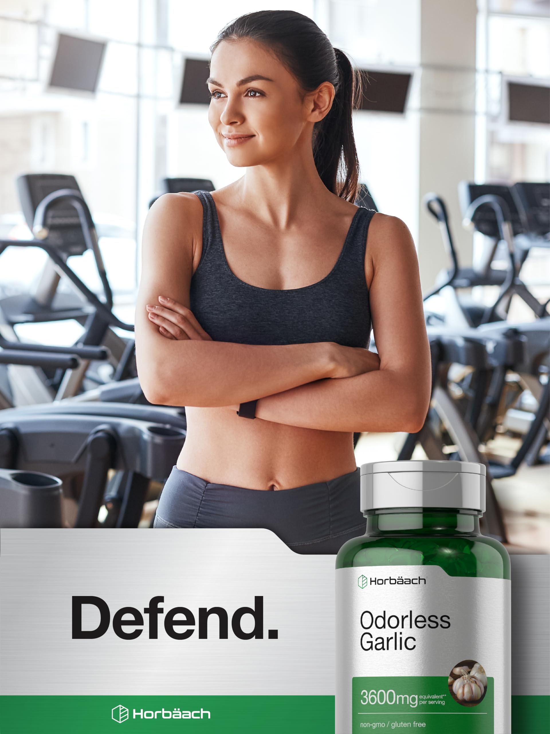 Horbäach Odorless Garlic Softgels in kitchen scene for daily supplementation.