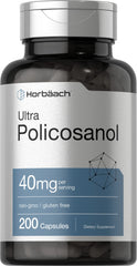 Horbäach Policosanol 40mg bottle, gluten-free daily supplement option.