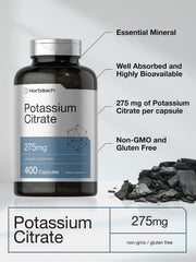 Horbäach Potassium Citrate capsules 275 mg in blister pack.