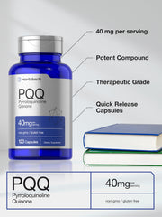 Box packaging highlighting purity and potency of Horbäach PQQ.