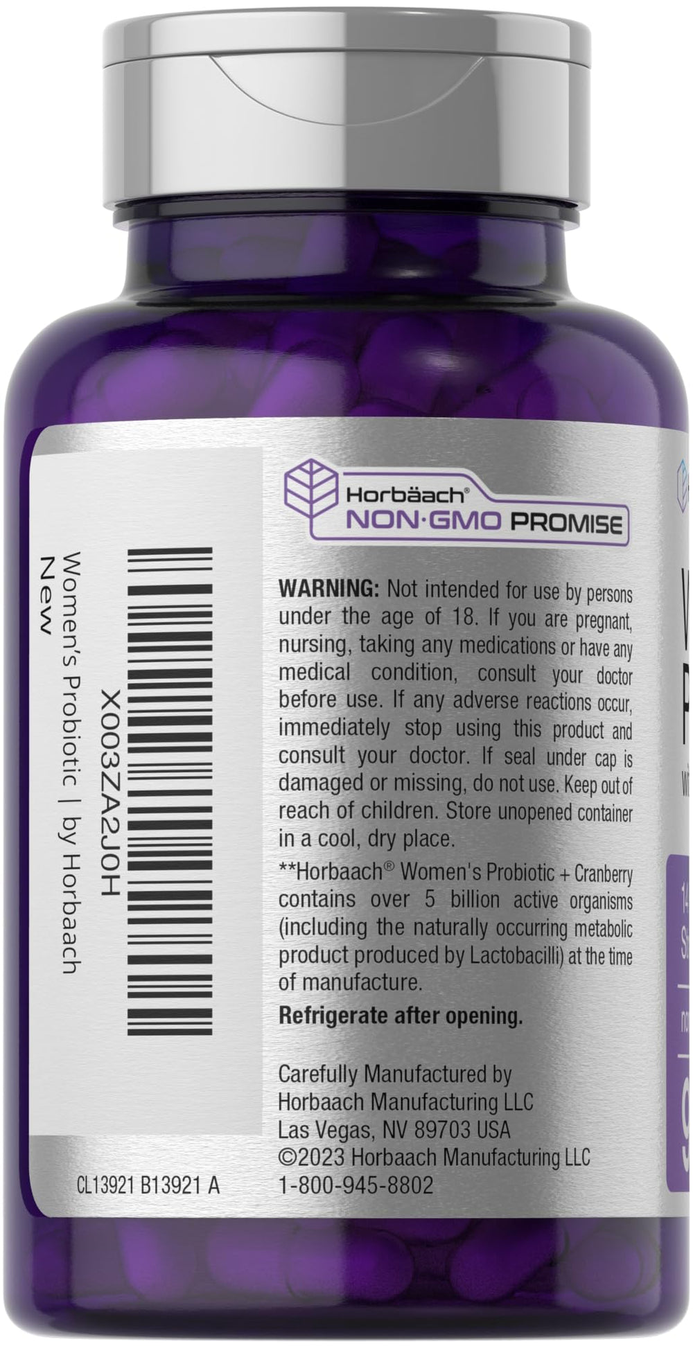 Horbäach Probiotic 14-strains label highlights broad gut flora coverage