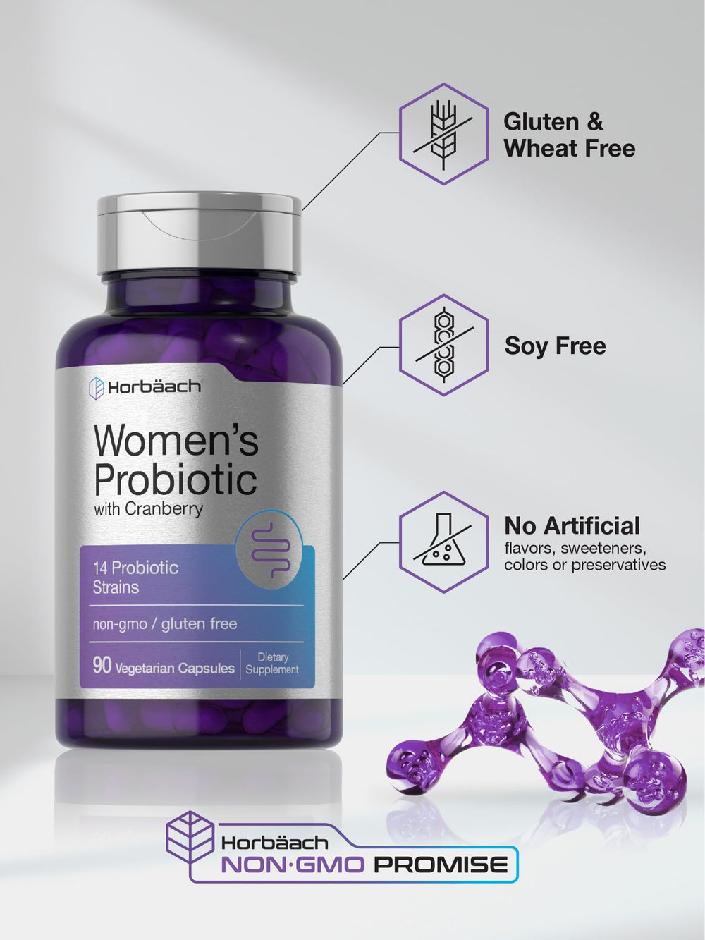 Horbäach Probiotic non-GMO gluten-free formula supports clean daily use