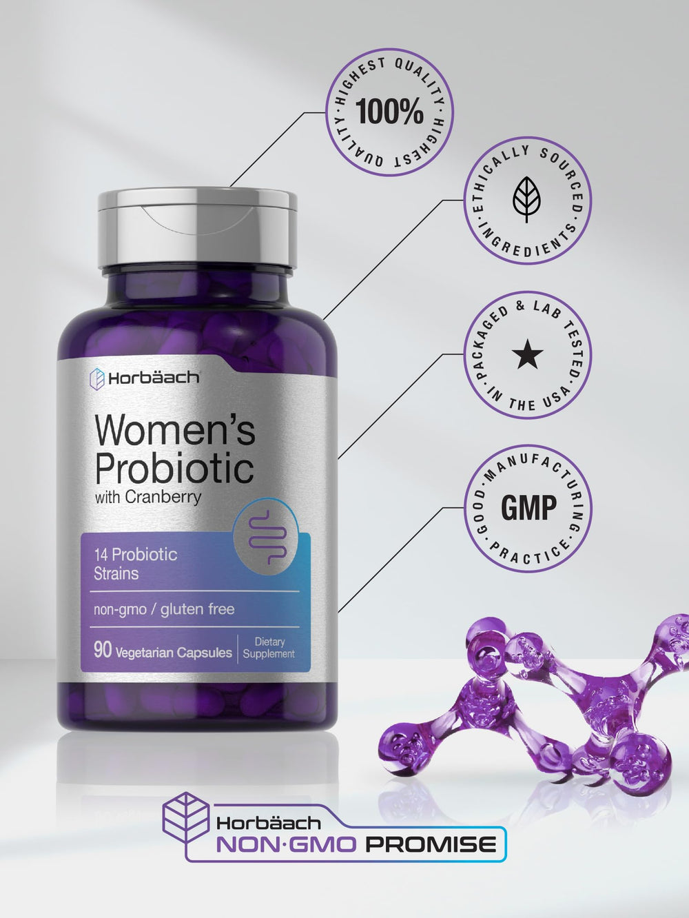 Horbäach Probiotic Women vegetarian capsules are plant-based