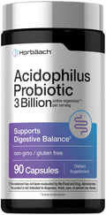 Horbäach Probiotic for Women & Men — 3 Billion CFU, 90 Capsules, Non-GMO & Gluten Free