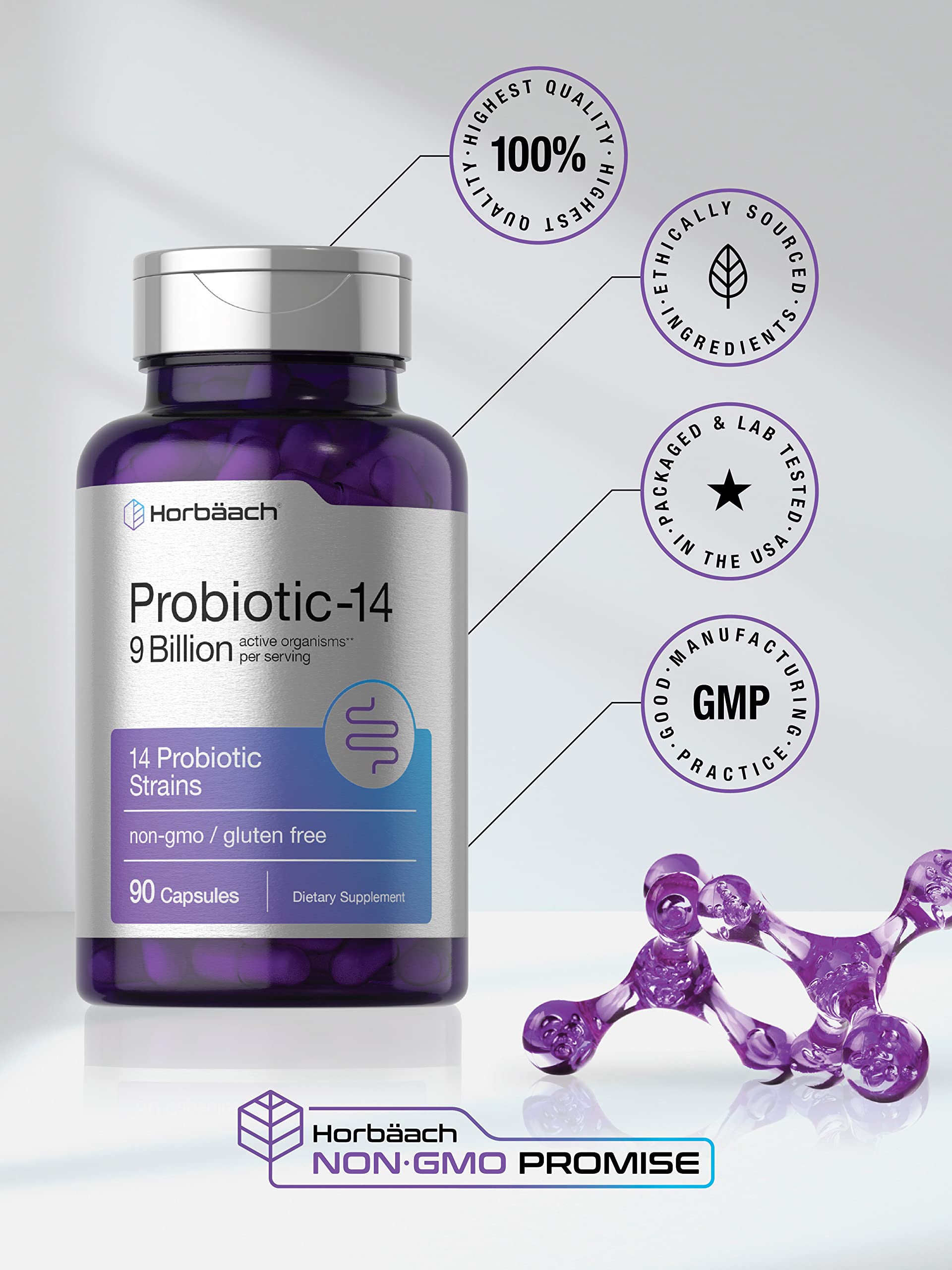 Horbäach Probiotics gluten-free and non-GMO formula