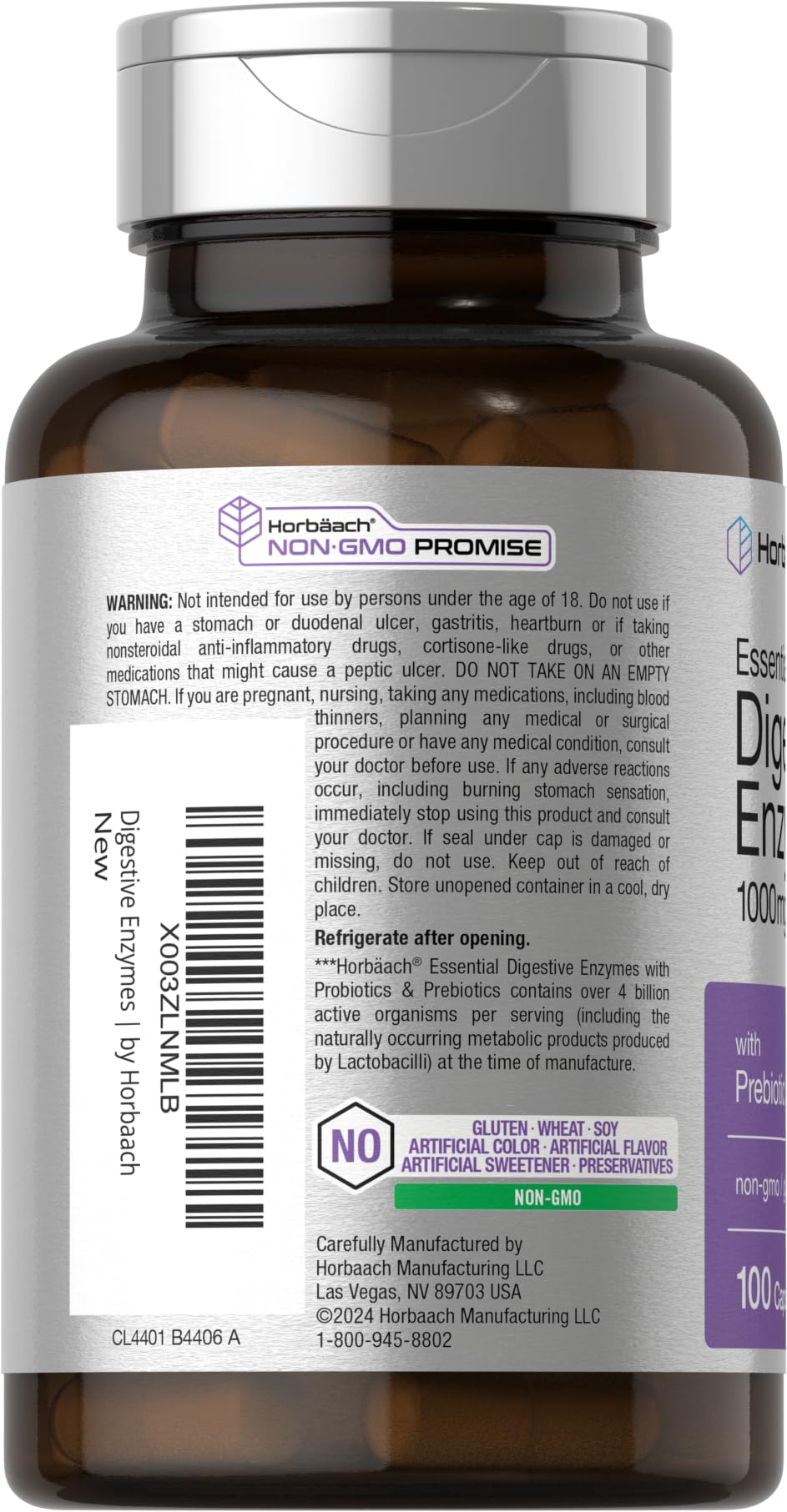 Proteasas y lipasas de Horbaach para digestión de proteínas y grasas.