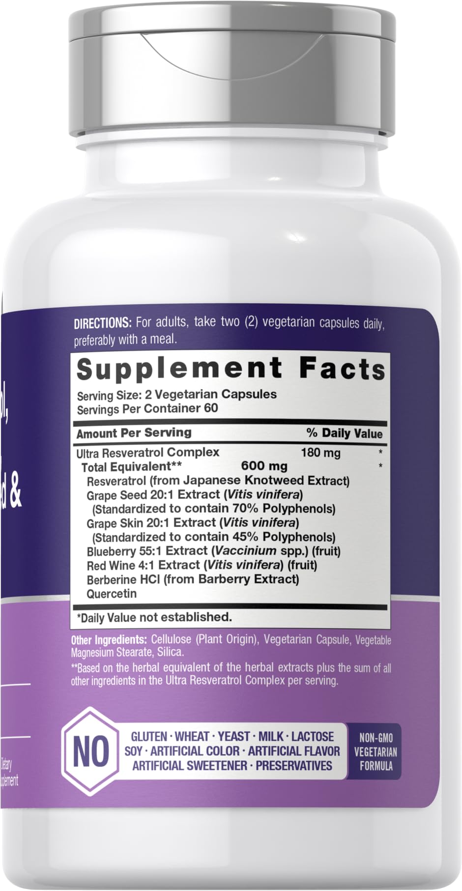 Horbäach Resveratrol Berberine capsules closeup highlighting quick-release capsules for on-the-go use.