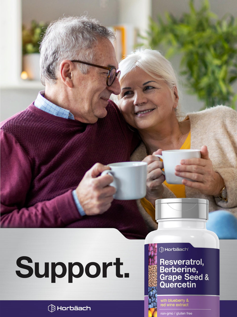 Horbäach Resveratrol Berberine red wine extract showcases grape-derived polyphenols.