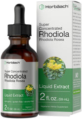 Horbäach Rhodiola Rosea tincture bottle front showing alcohol-free formula