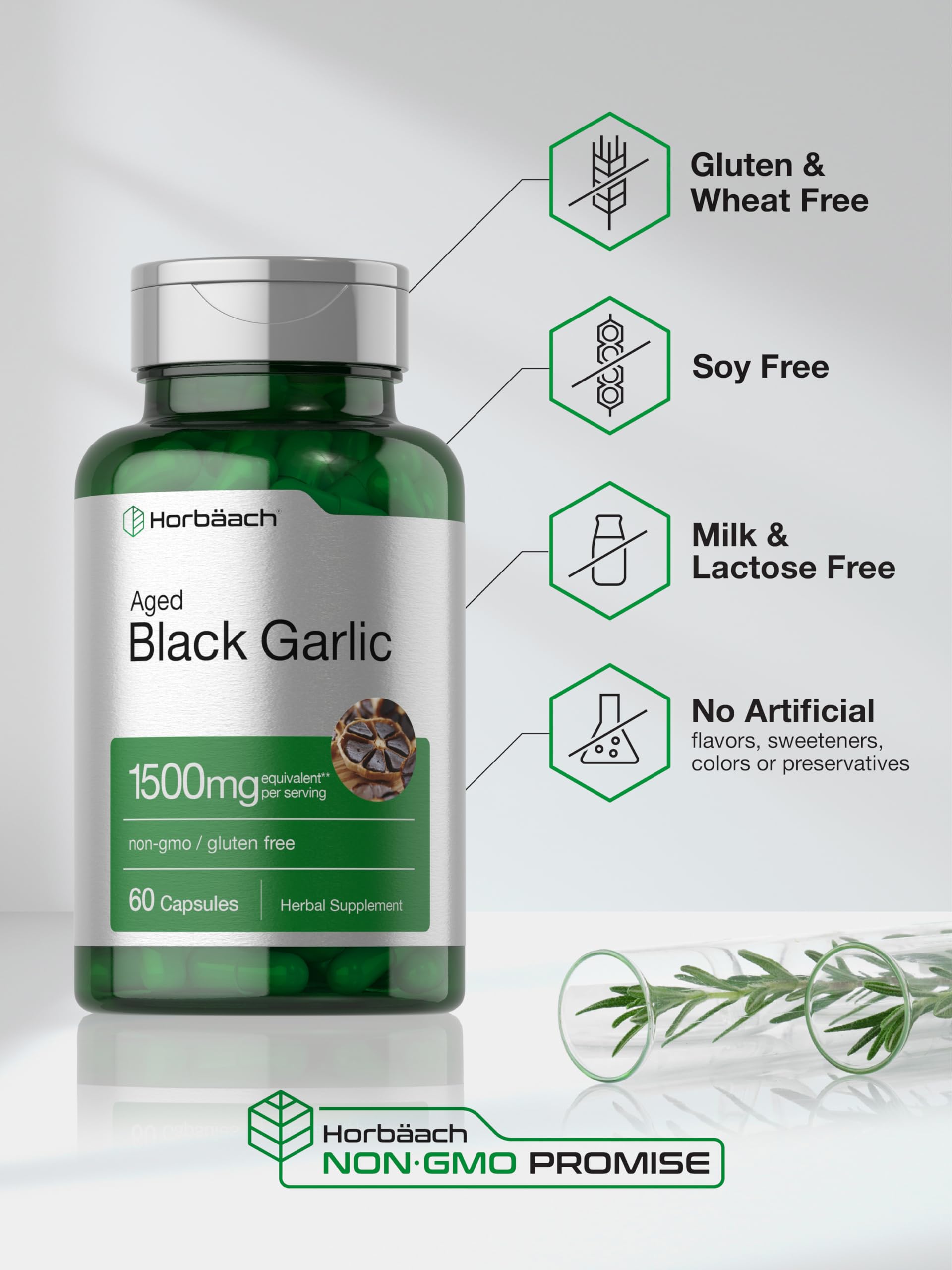 Frasco Horbaach sin gluten, opción apta para dietas.