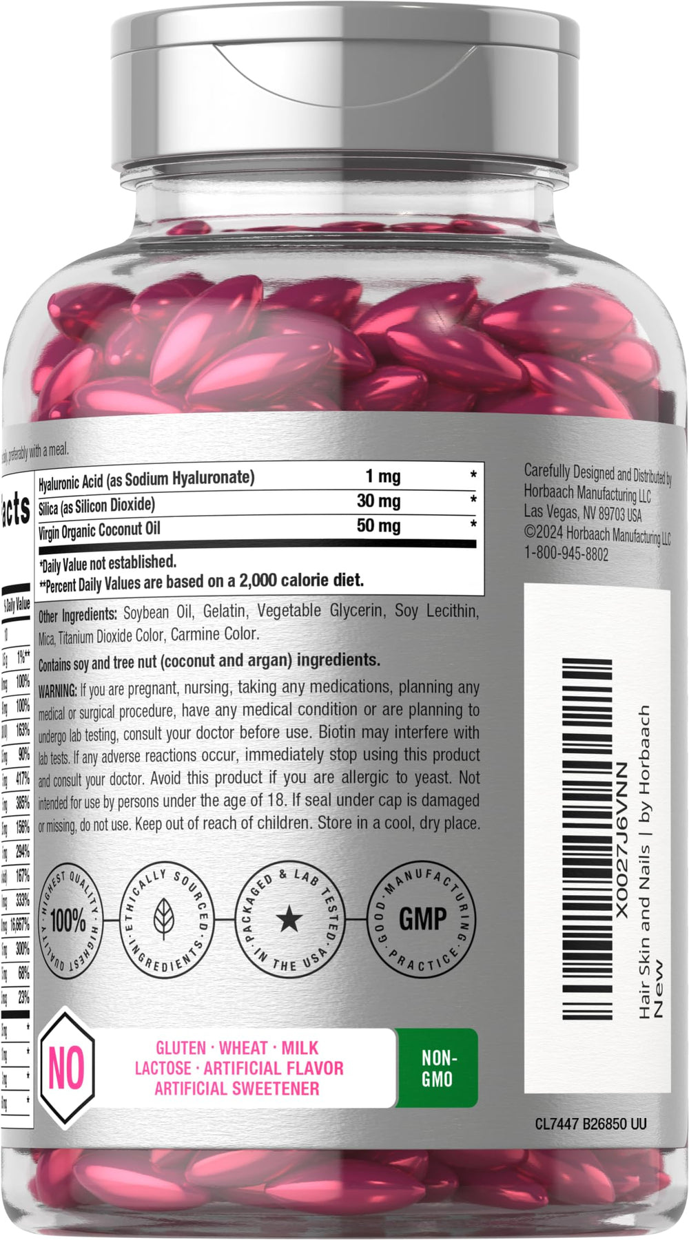 Horbaach softgels poured from bottle for daily use