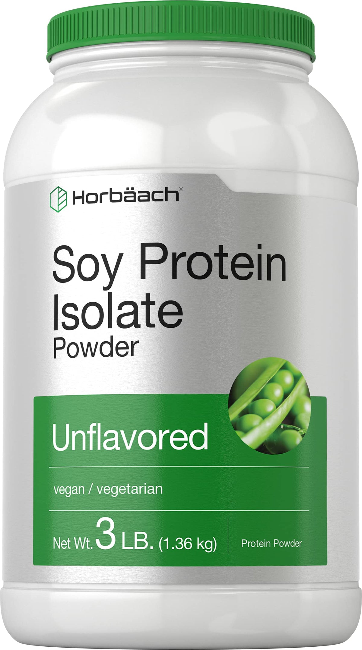 Horbaach Soy Protein Isolate unflavored 3 lb pack ready for vegan shakes