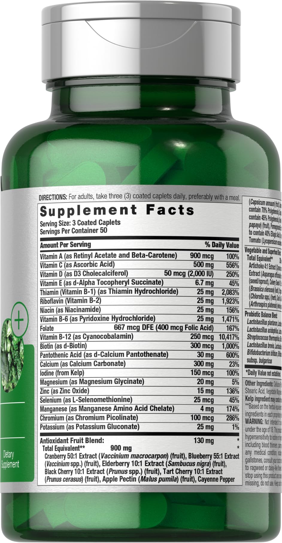 Horbäach Super Greens probiotic strains offer diverse digestive support.