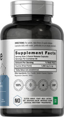Close-up of Horbäach Taurine capsules showcasing quick-release design