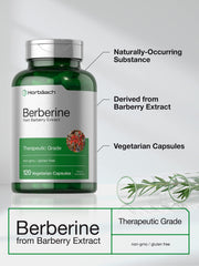 Horbaach therapeutic-grade berberine HCL for convenient quick-release capsules.