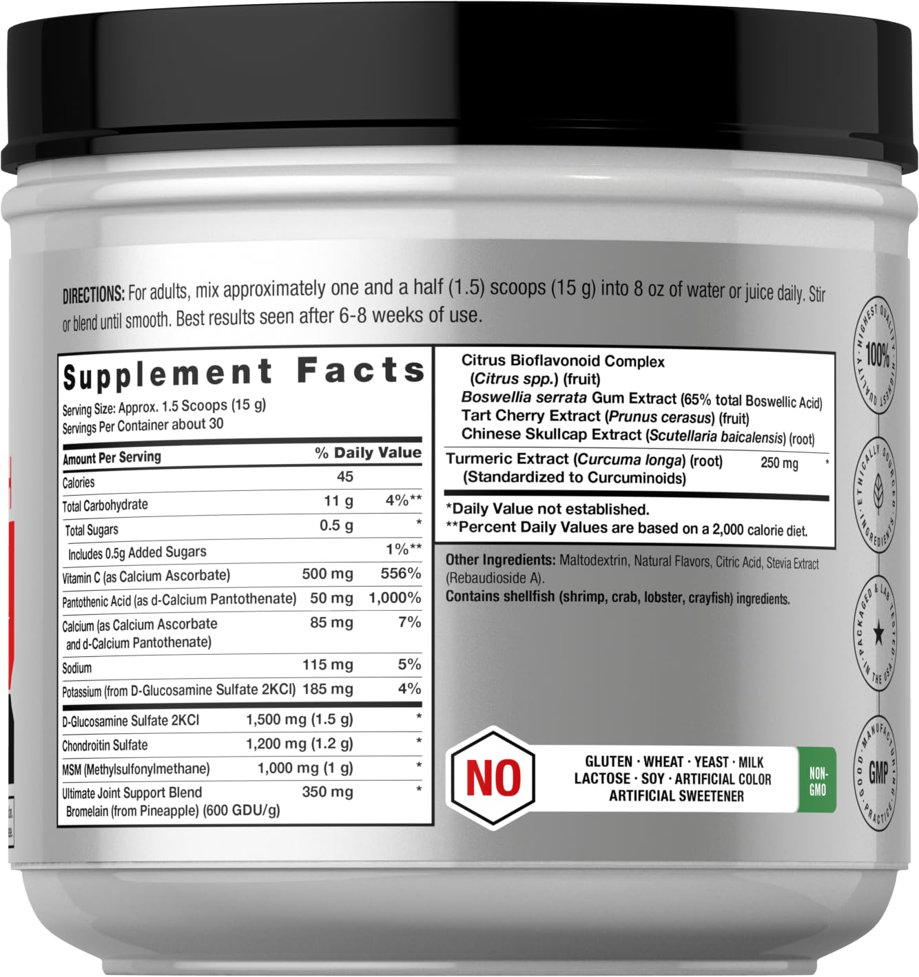 Horbaach Ultimate Joint Support Powder scoop with serving size