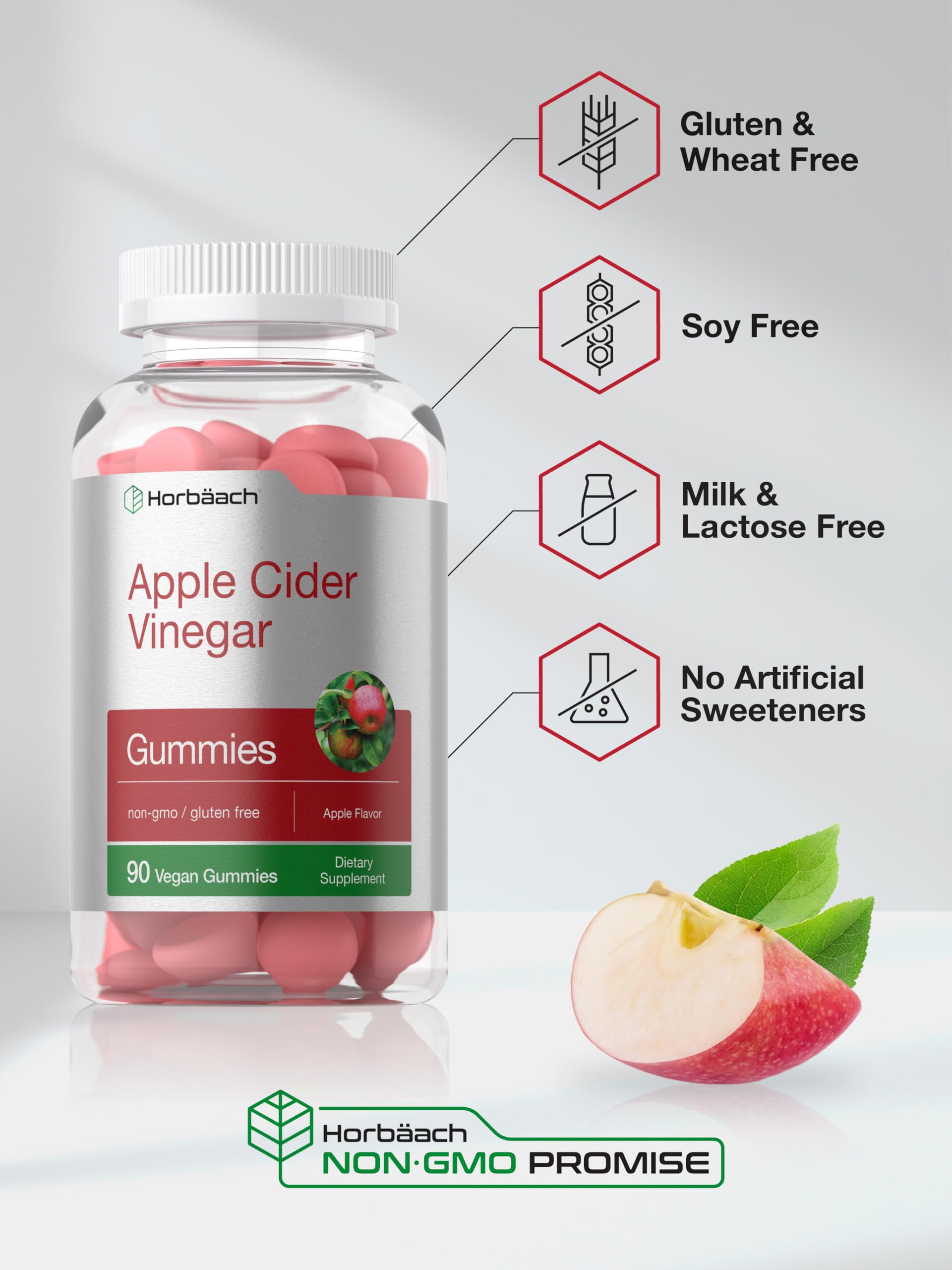 Horbäach Vegan Apple Cider Vinegar Gummies texture ideal for on-the-go snacking