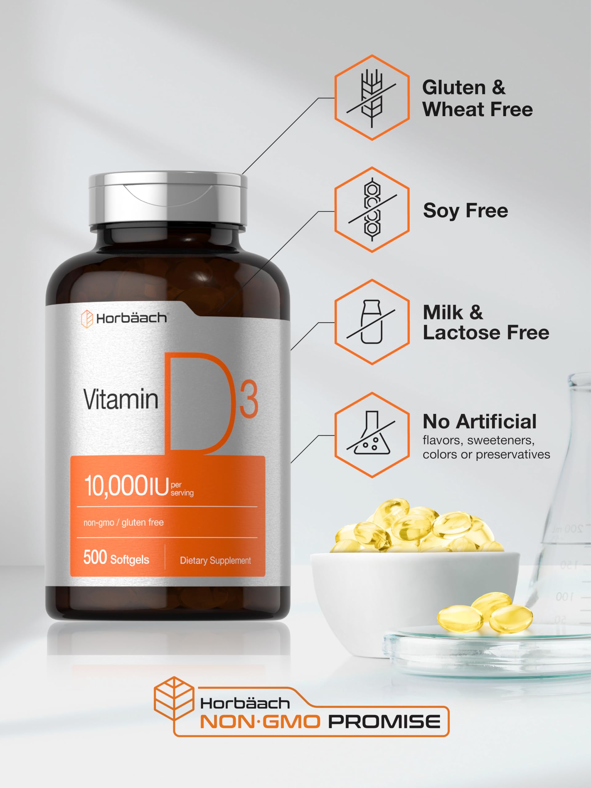 Horbäach Vitamin D3 packaging value size signals cost-effective purchase