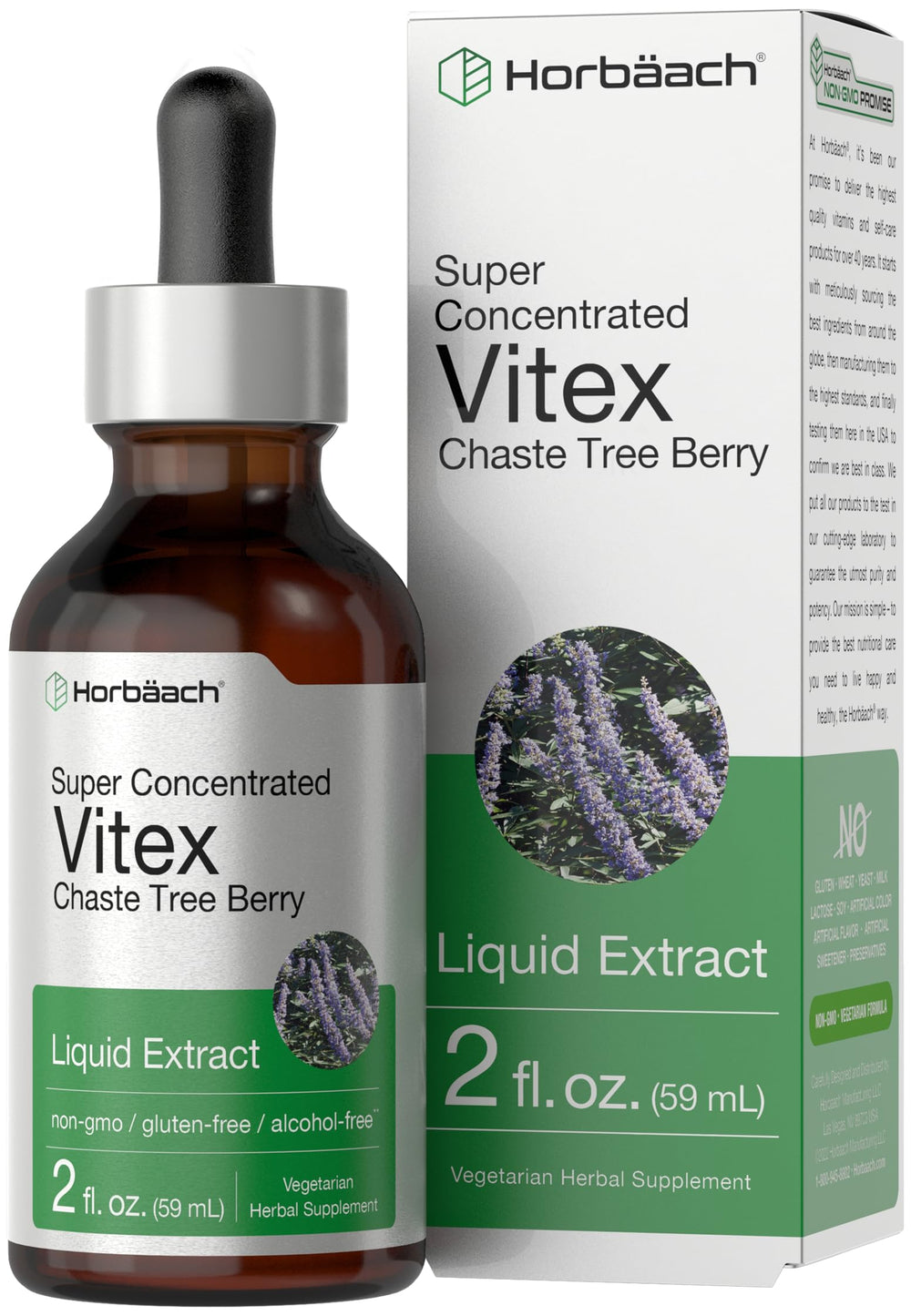 Horbaach Vitex Berry Chasteberry tincture bottle for daily herbal support