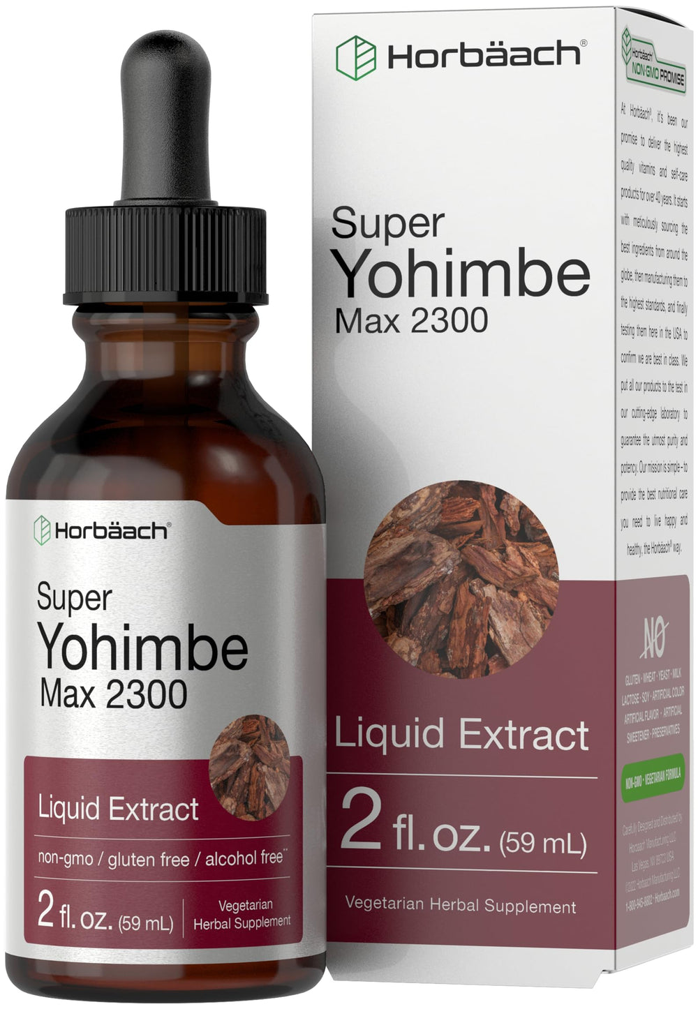 Horbäach Yohimbe Bark Liquid Extract bottle for daily tincture use