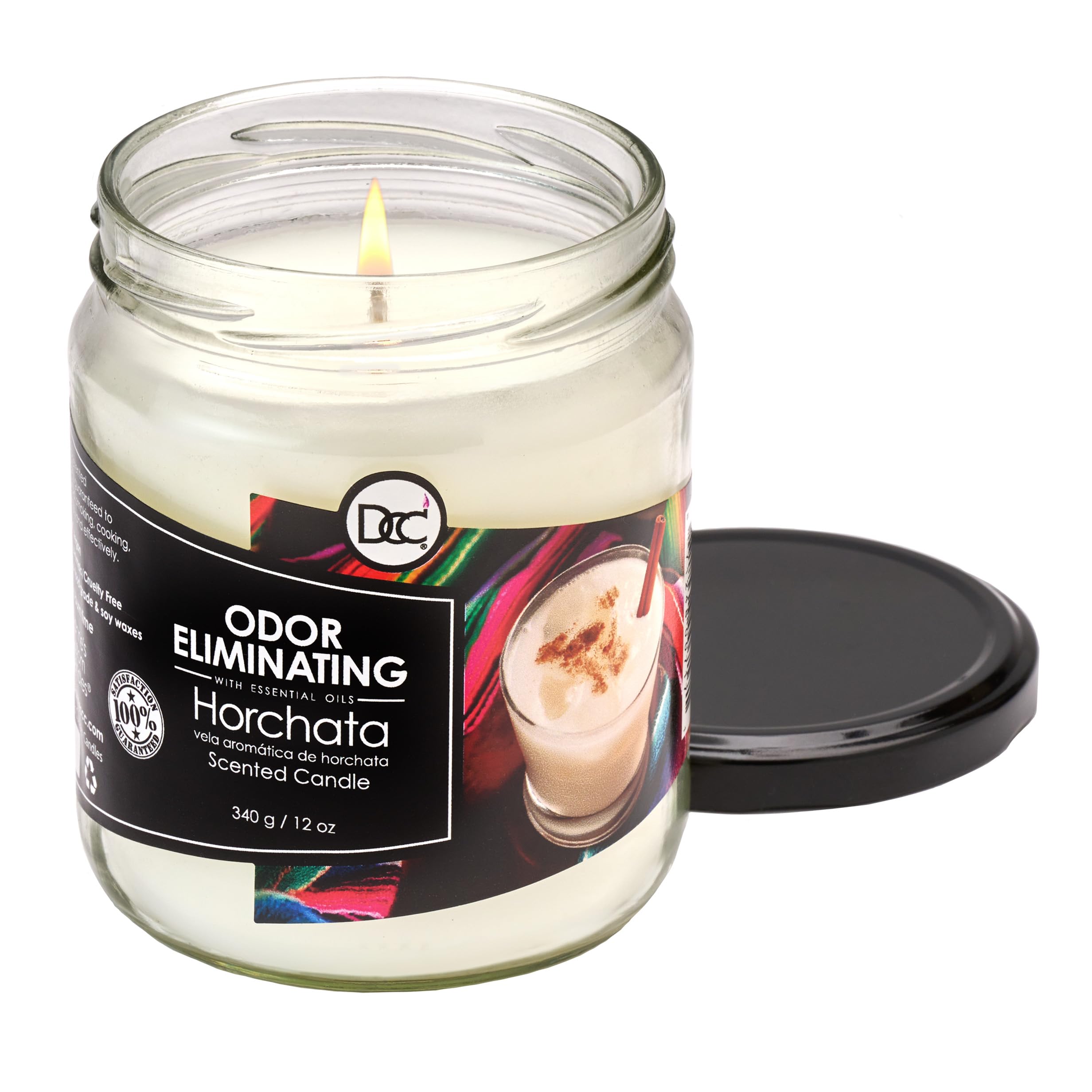 Horchata candle in living room helps minimize cooking and smoke odors