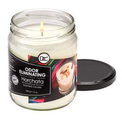 Horchata candle in living room helps minimize cooking and smoke odors