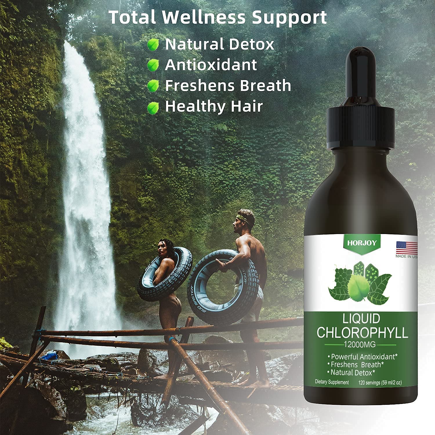 Horjoy Chlorophyll liquid drops mint flavor ready for daily wellness routines