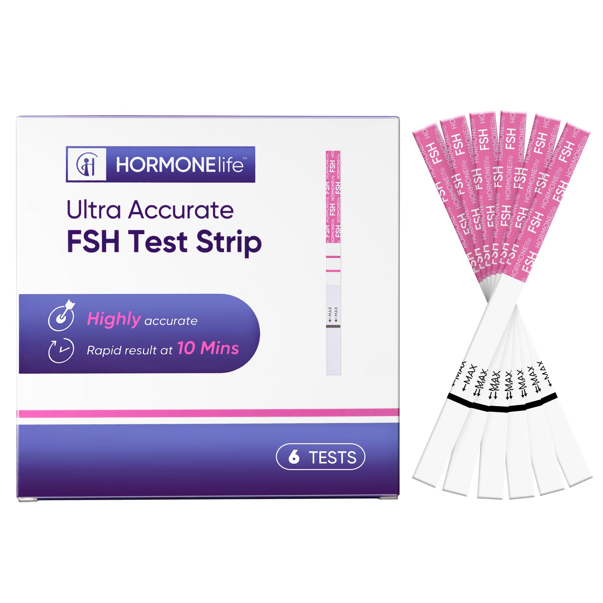 HORMONElife FSH strip package for at-home fertility and menopause tracking.