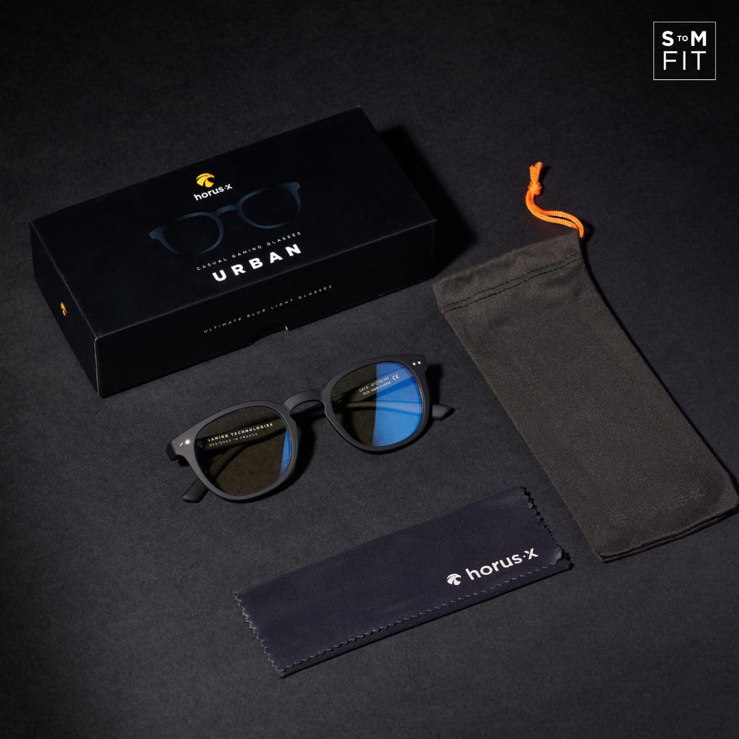 Horus X glasses worn in city life for daily screen use.