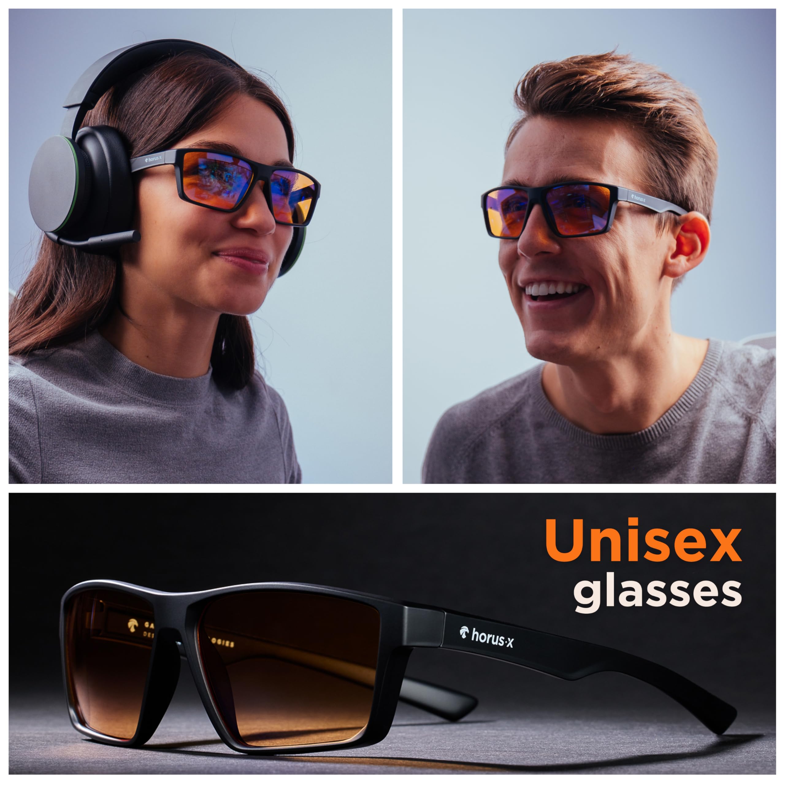 Horus X unisex design shown with headset for versatile use
