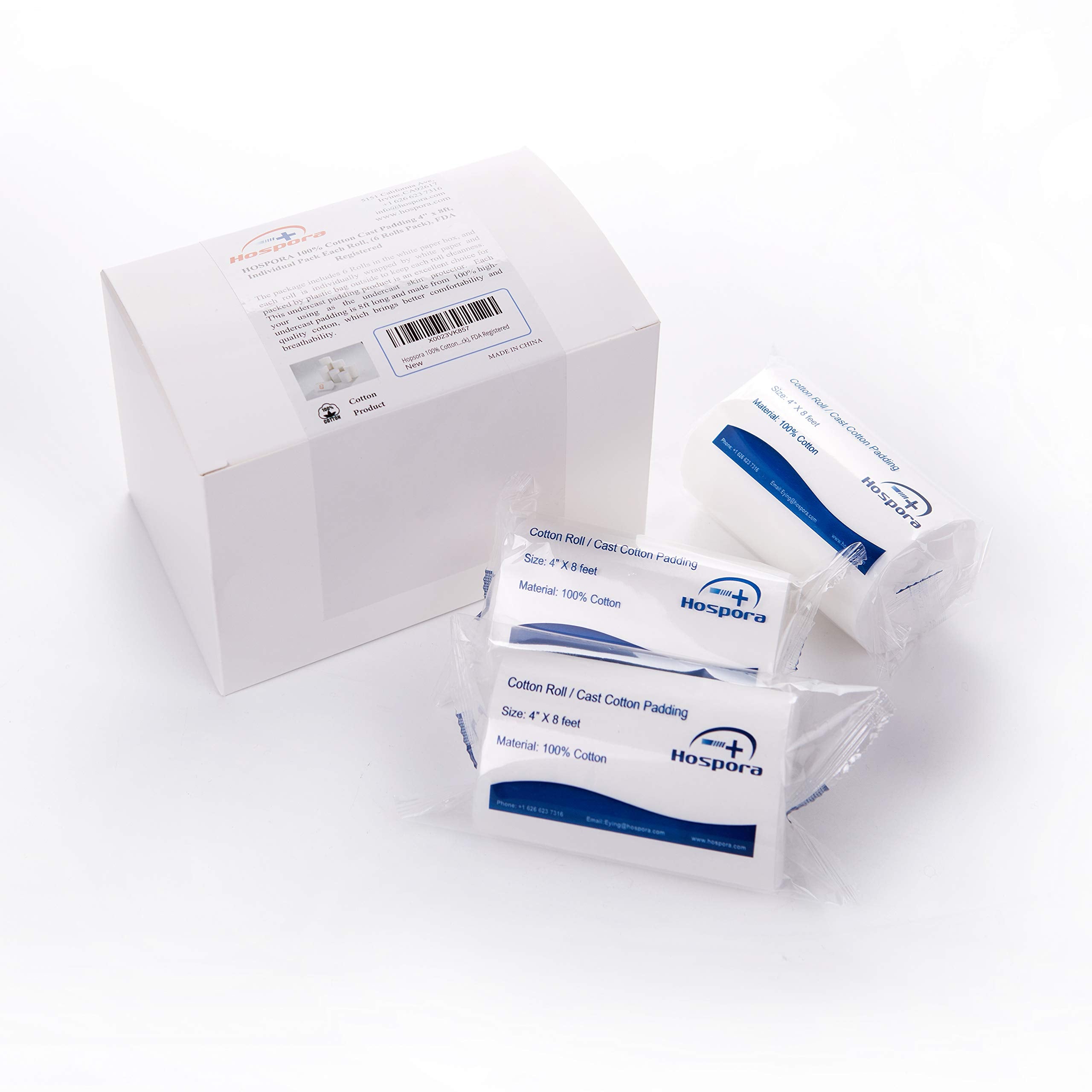 FDA registered Hospora padding roll label ensures safety compliance.
