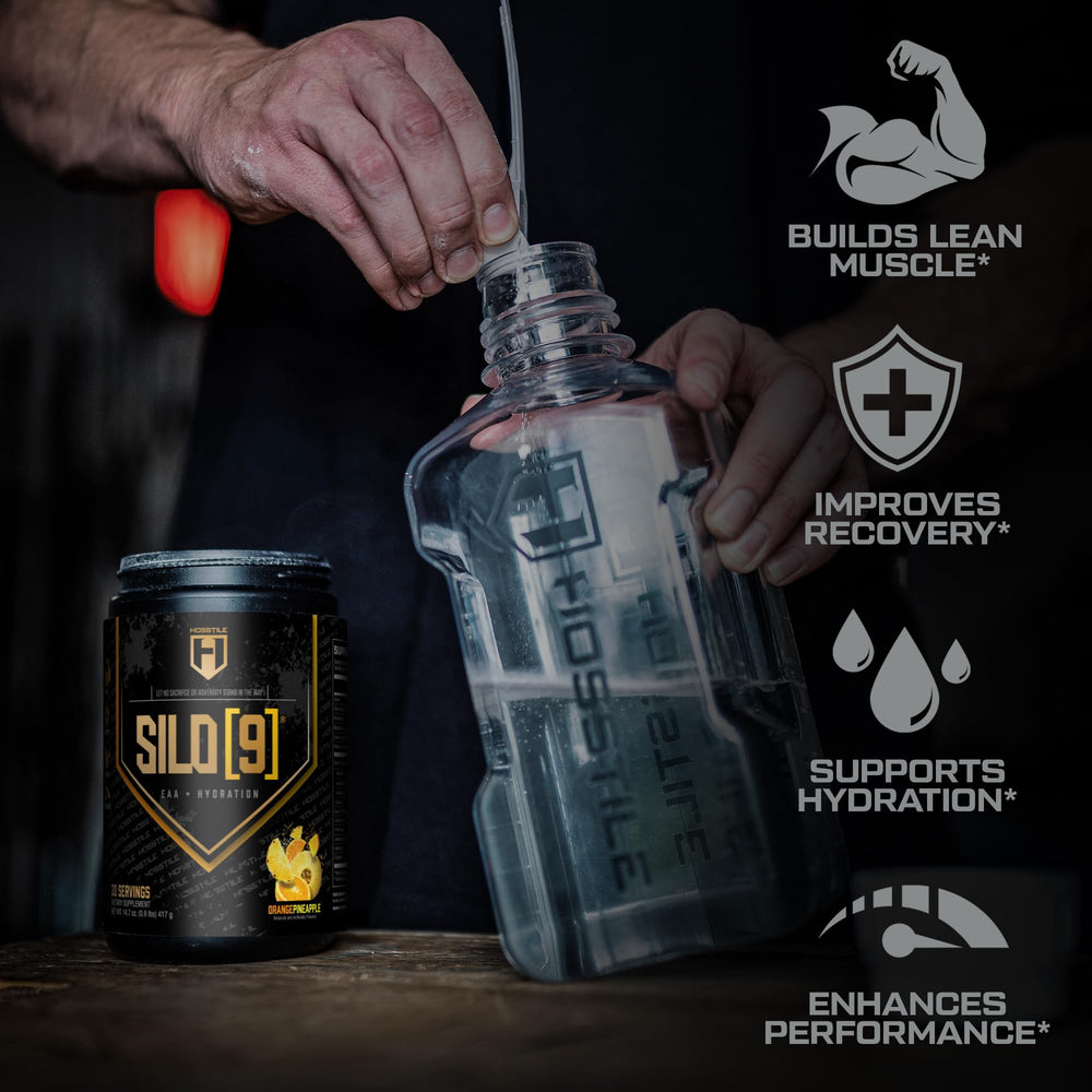 HOSSTILE Silo9 shaker with powder dissolving for hydration.