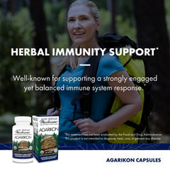Host Defense Agarikon Capsules ingredient list highlighting Agarikon for immune regulation.
