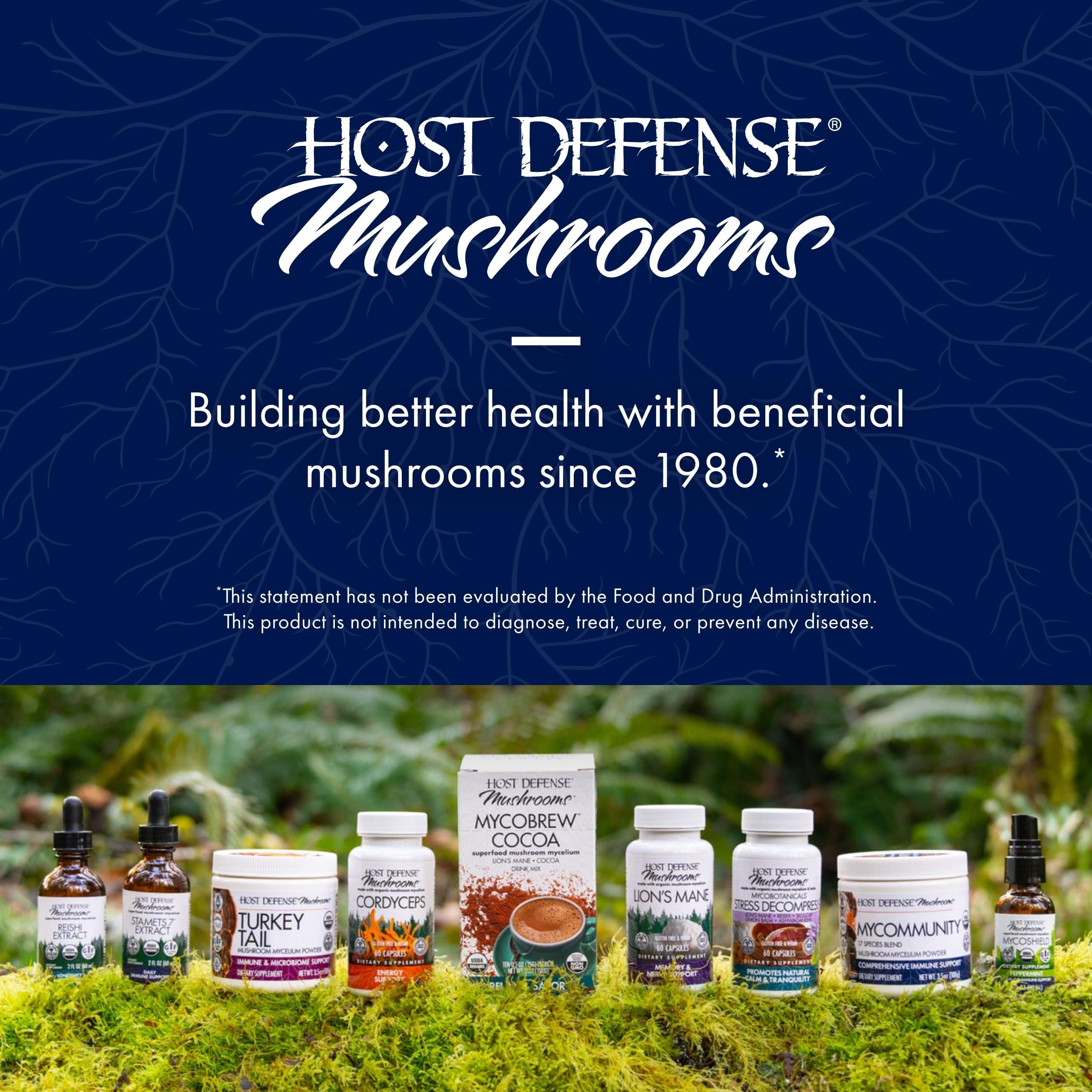 Host Defense Agarikon capsules packaging close-up communicates USA-grown heritage and product integrity.