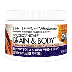 Host Defense Brain & Body Powder bottle for daily focus-support use.