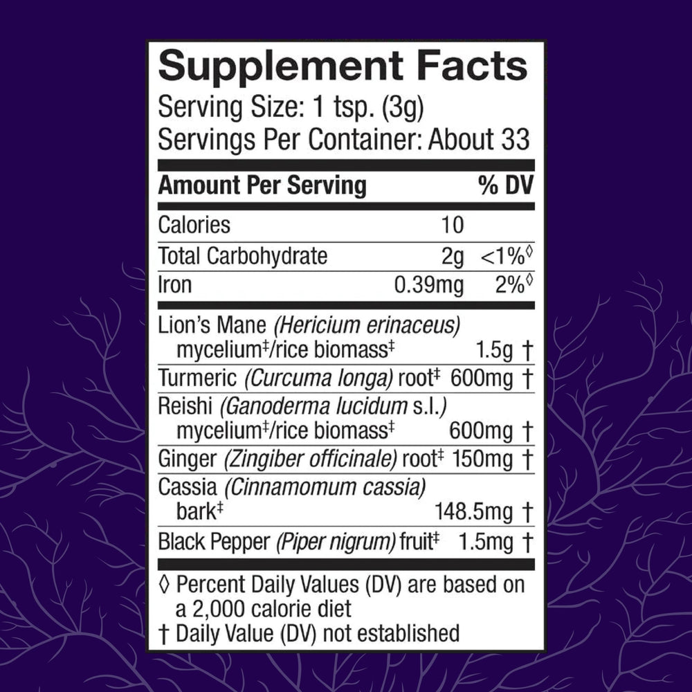 Host Defense Brain & Body Powder scoop shown for precise daily dosing.