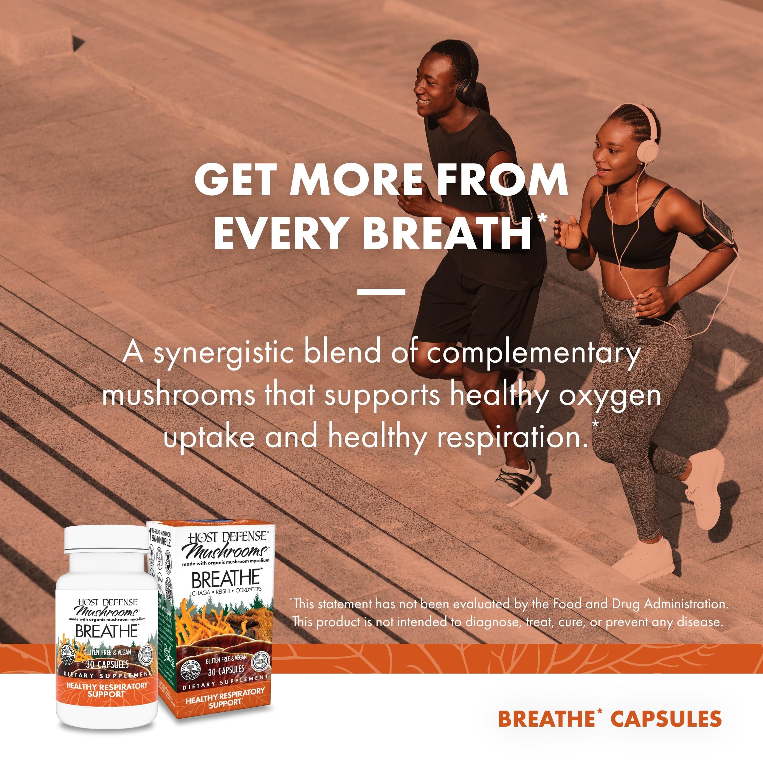 Host Defense Breathe bottle on shelf signaling accessibility for everyday wellness.