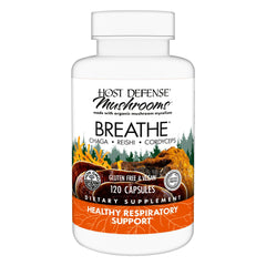 Host Defense Breathe capsules bottle helps support daily respiratory comfort and immune wellness.