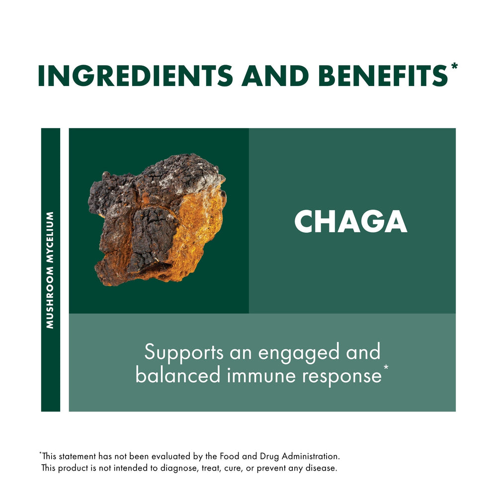 Host Defense packaging; gluten-free and USA-grown ingredients highlighted.